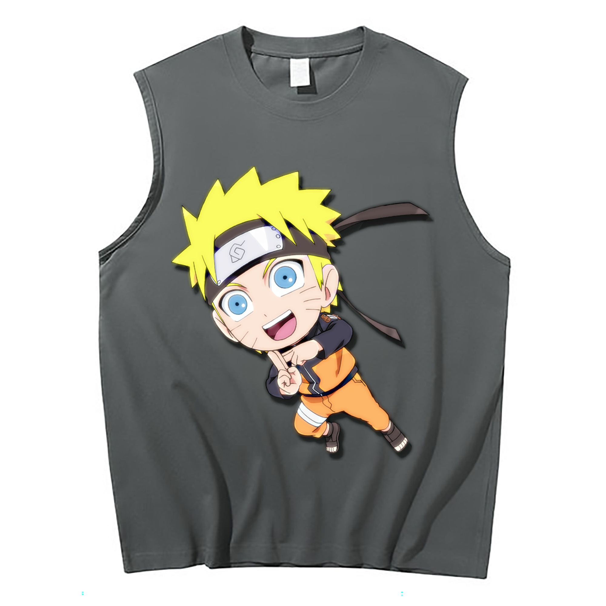 （画像用） NARUTO -ナルト- うずまき ナルト Uzumaki Naruto コットン100％タンクトップ（フロントプリント）